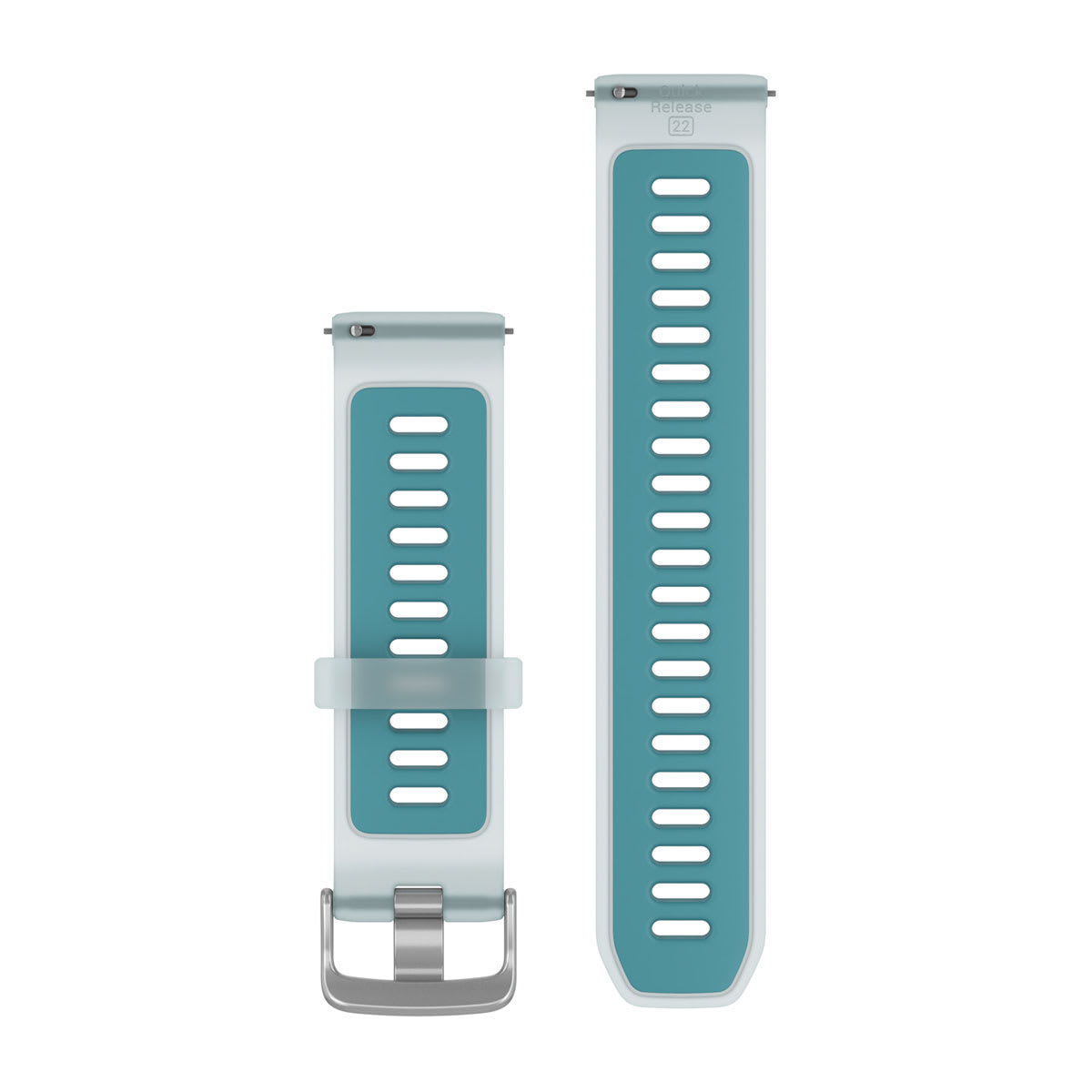 Quick Release Bands (22 mm) Translucent Whitestone/Turquoise with Silver Hardware