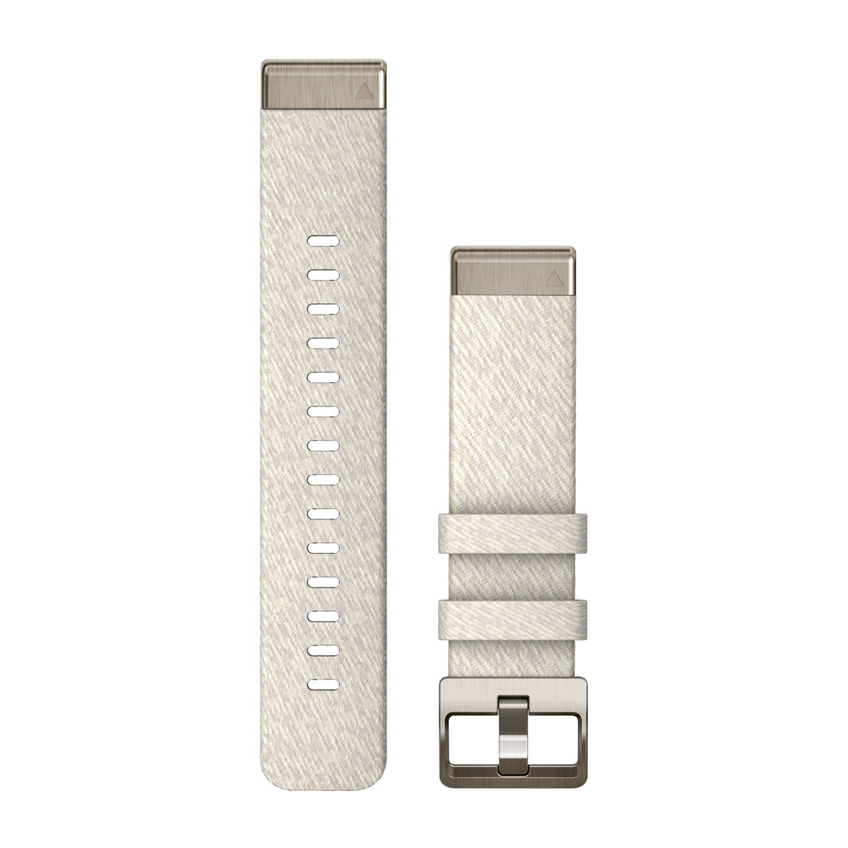 QuickFit® 20 Watch Bands Cream Heathered Nylon with Soft Gold Hardware