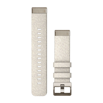 QuickFit® 20 Watch Bands Cream Heathered Nylon with Soft Gold Hardware