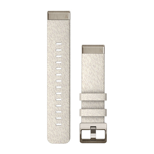 QuickFit® 20 Watch Bands Cream Heathered Nylon with Soft Gold Hardware