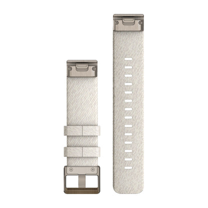 QuickFit® 20 Watch Bands Cream Heathered Nylon with Soft Gold Hardware