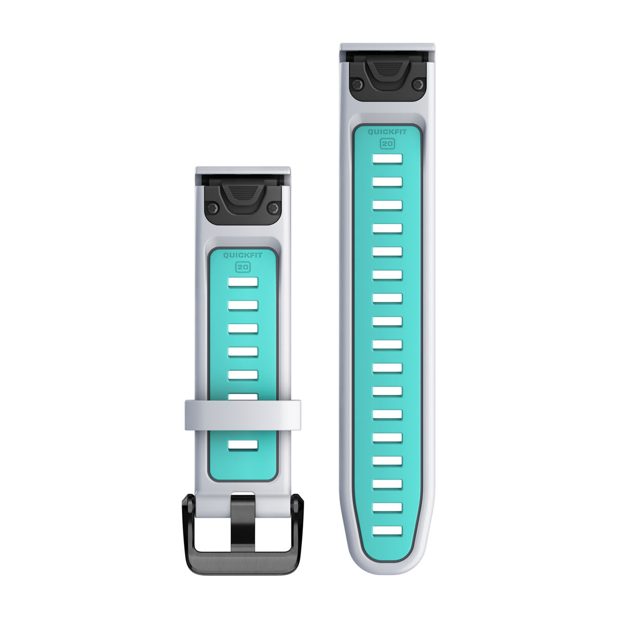 QuickFit® 20 Watch Bands Whitestone/Aqua Silicone