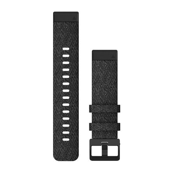 QuickFit® 20 Watch Bands Heathered Black Nylon with Black Hardware