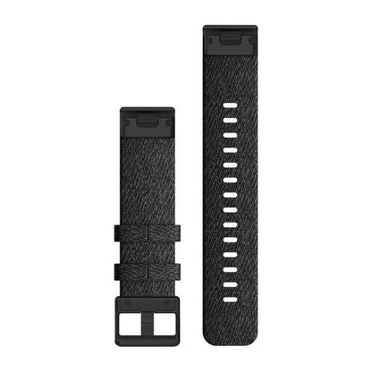 QuickFit® 20 Watch Bands Heathered Black Nylon with Black Hardware