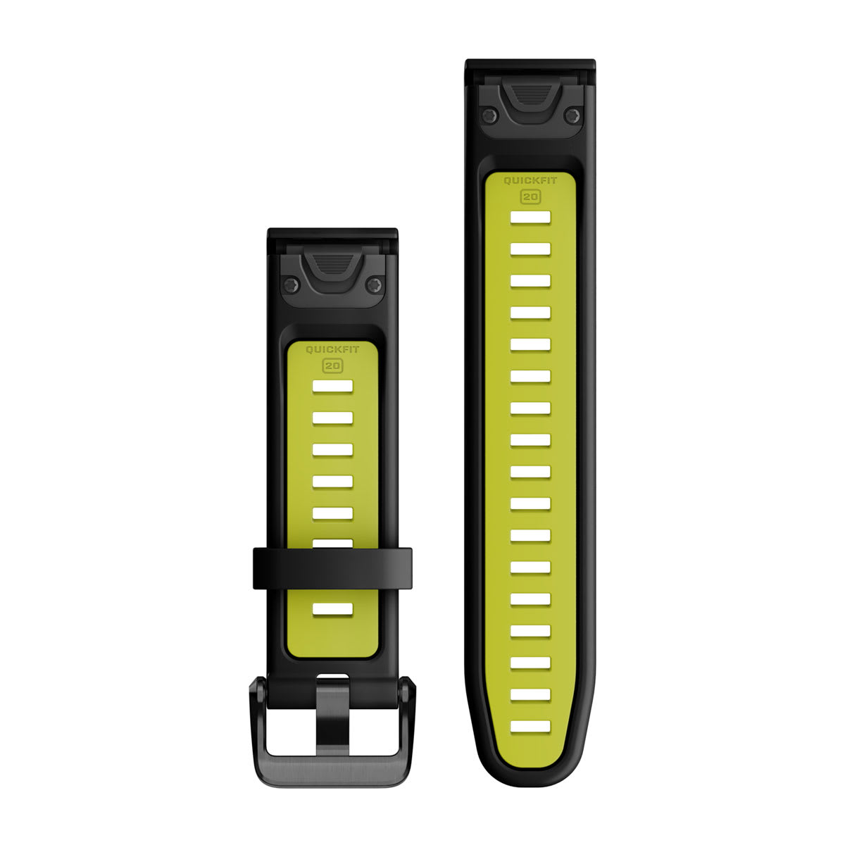 QuickFit® 20 Watch Bands Black/Electric Lime Silicone
