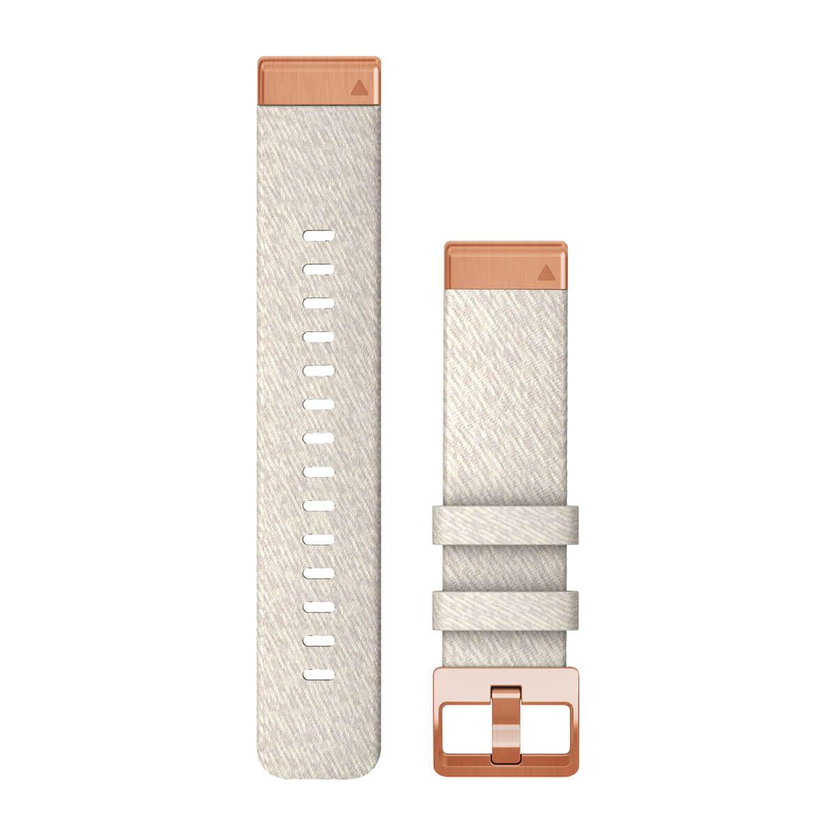QuickFit® 20 Watch Bands Cream Heathered Nylon with Rose Gold Hardware