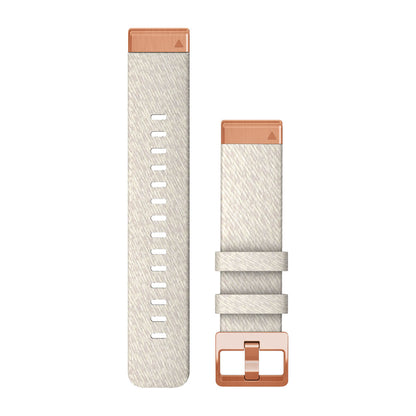 QuickFit® 20 Watch Bands Cream Heathered Nylon with Rose Gold Hardware