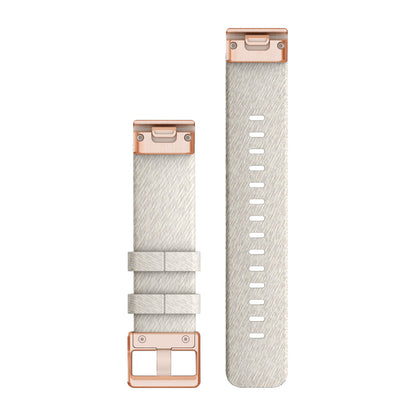 QuickFit® 20 Watch Bands Cream Heathered Nylon with Rose Gold Hardware