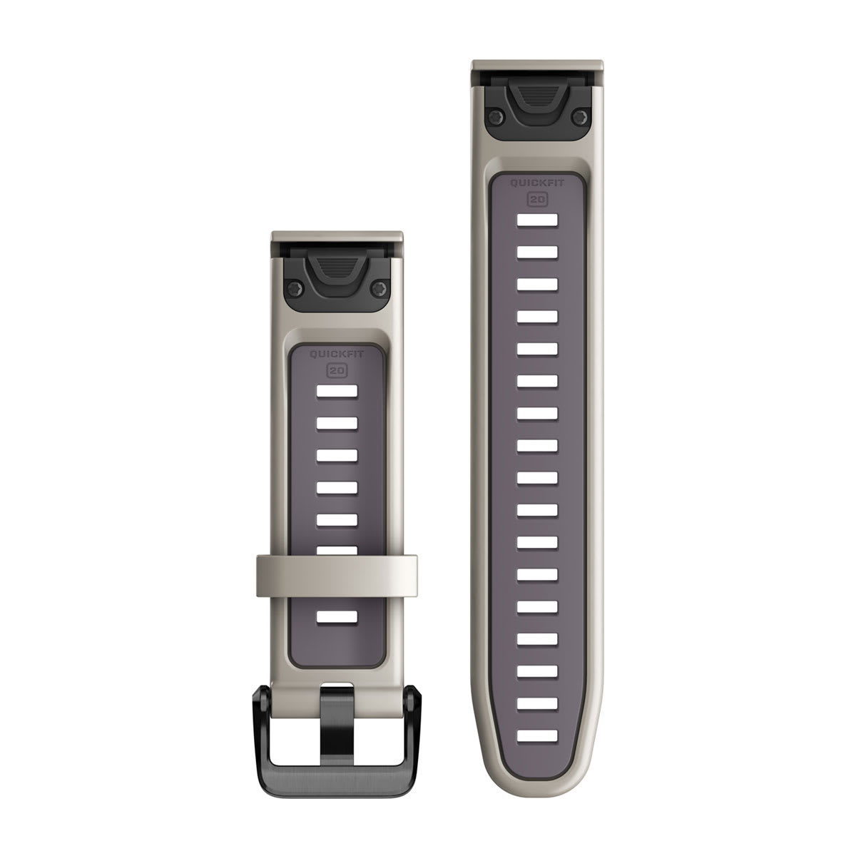 QuickFit® 20 Watch Bands Light Sand/Deep Orchid Silicone