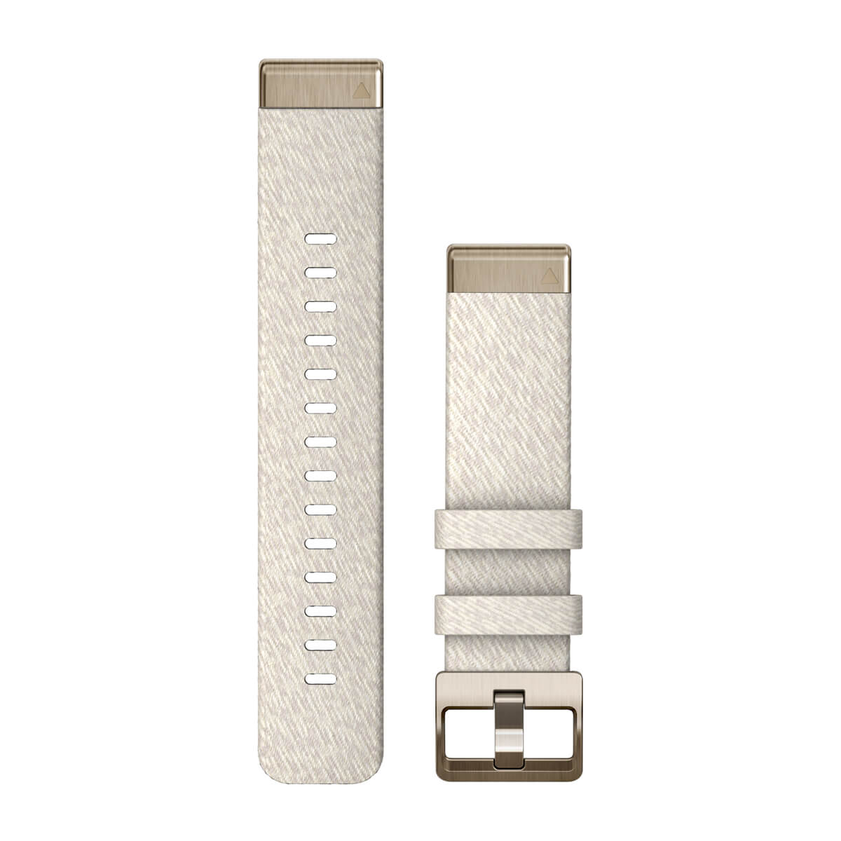 QuickFit® 20 Watch Bands Cream Heathered Nylon with Cream Gold Hardware