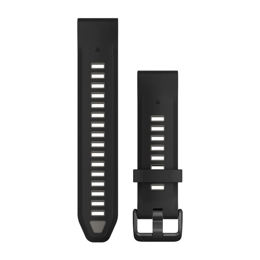 QuickFit® 20 Watch Bands Black/Pebble Gray Silicone