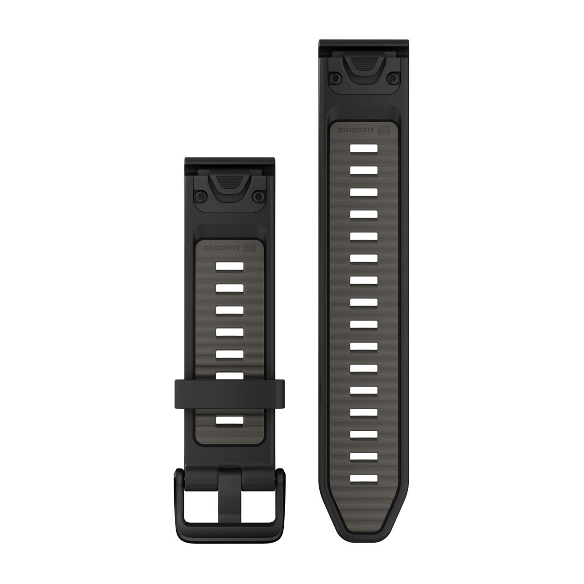 QuickFit® 20 Watch Bands Black/Pebble Gray Silicone