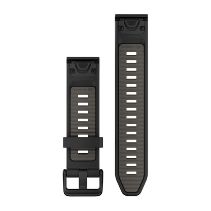 QuickFit® 20 Watch Bands Black/Pebble Gray Silicone