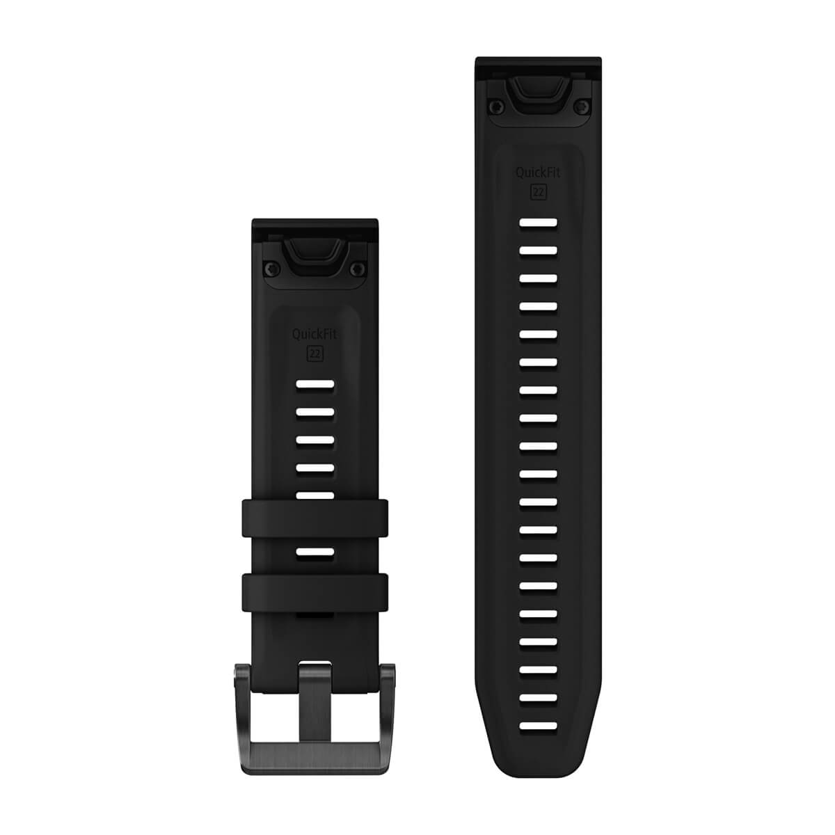 QuickFit® 22 Dive Watch Bands Black Silicone (3-piece Dive Set)