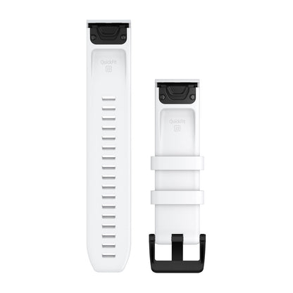 QuickFit® 22 Watch Bands White with Black Stainless Steel Hardware