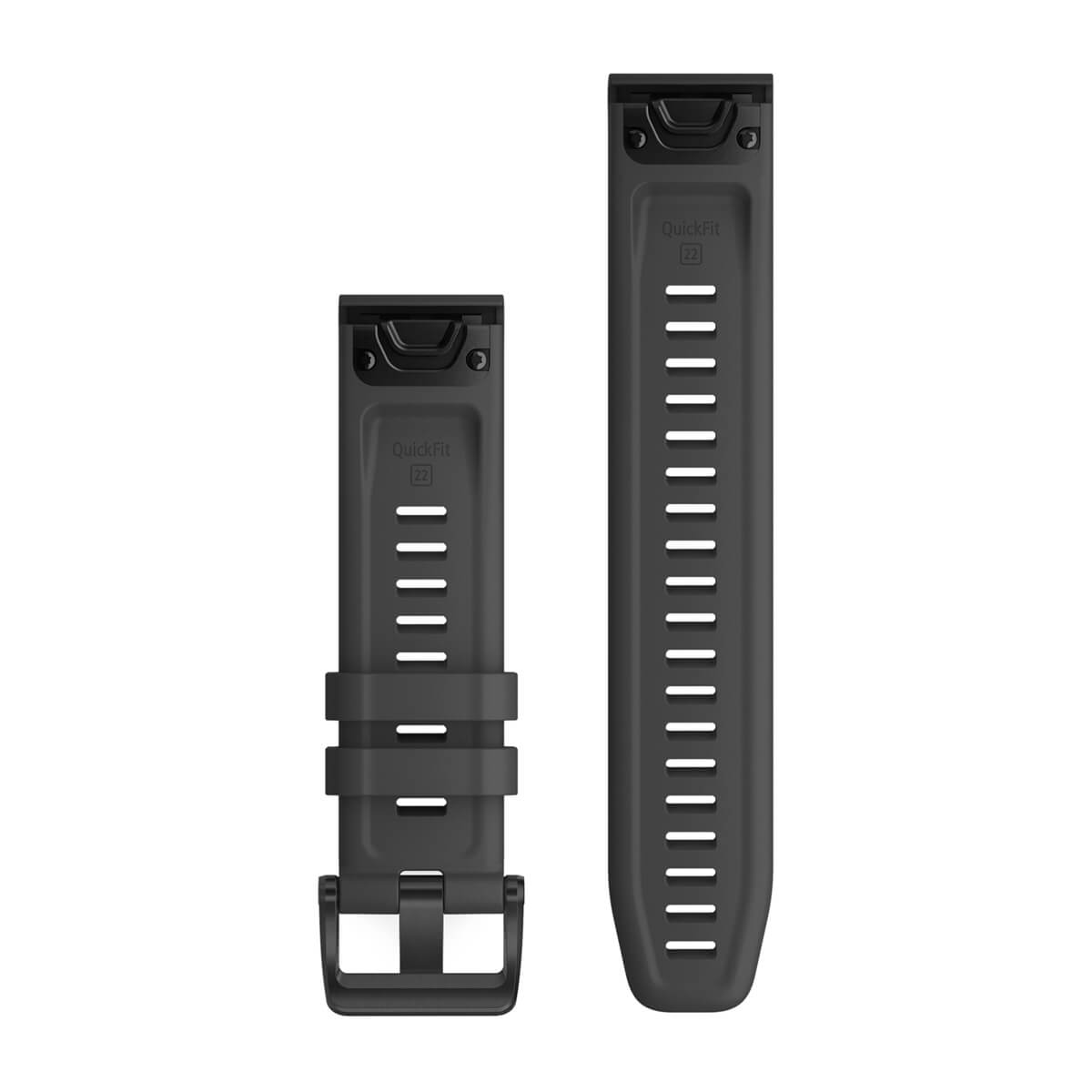 QuickFit® 22 Watch Bands Slate Gray Silicone with Black Hardware