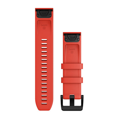 QuickFit® 22 Watch Bands Laser Red with Black Stainless Steel Hardware