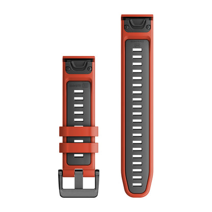 QuickFit® 22 Watch Bands Flame Red/Graphite Silicone