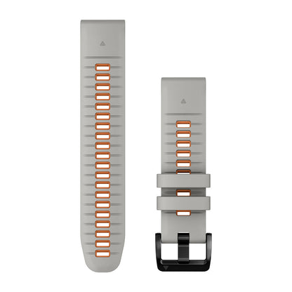 QuickFit® 22 Watch Bands Fog Gray/Ember Orange Silicone