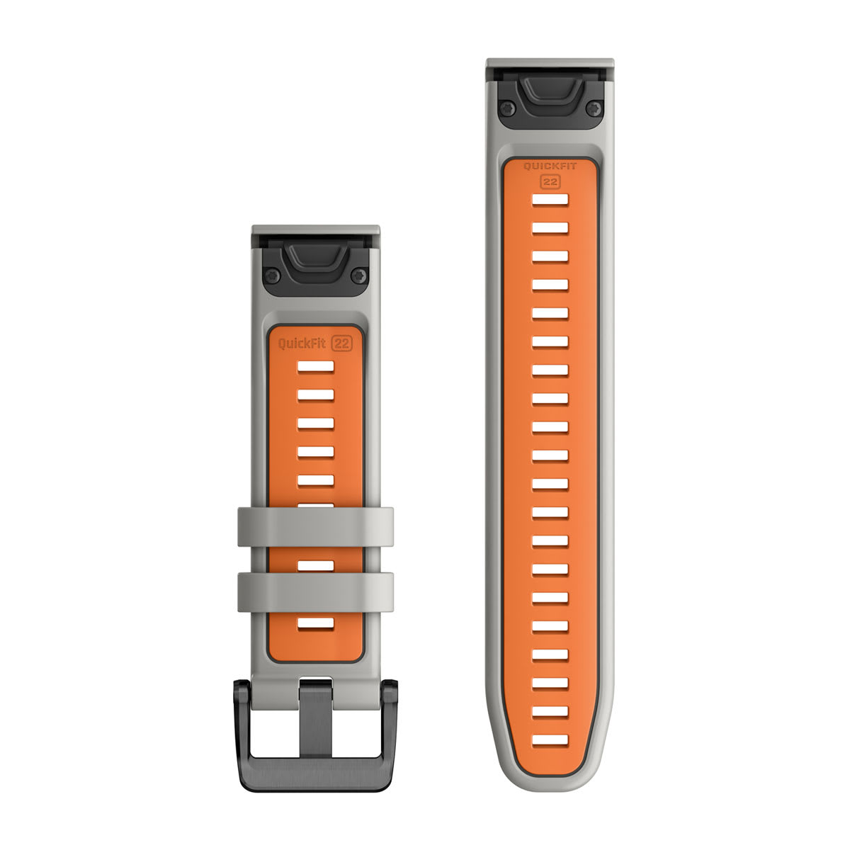 QuickFit® 22 Watch Bands Fog Gray/Ember Orange Silicone