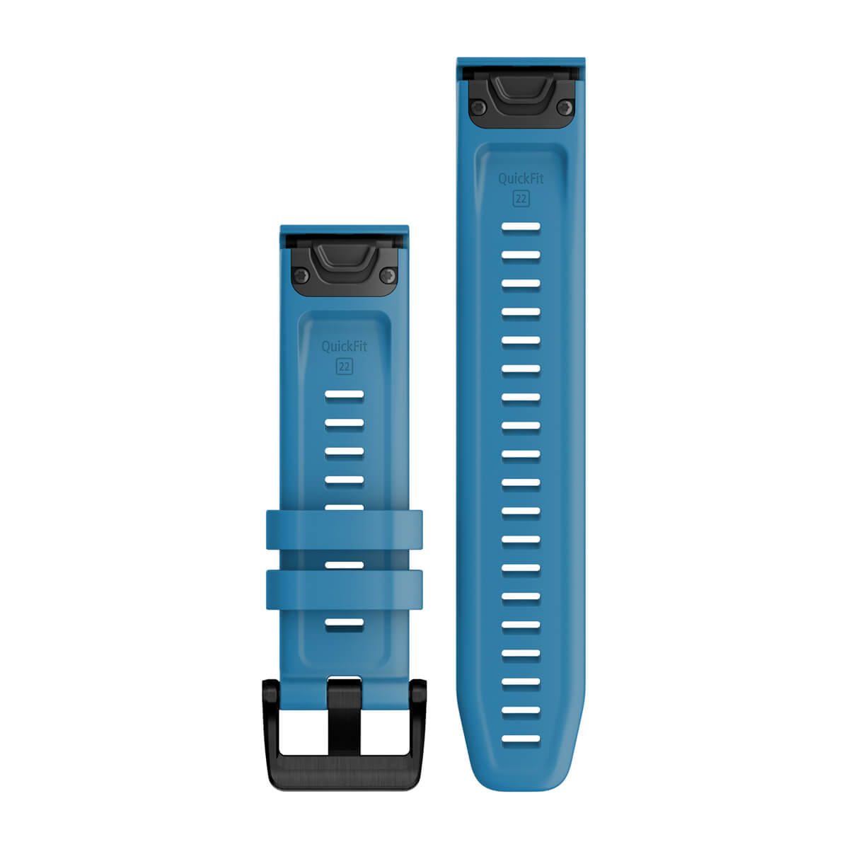 QuickFit® 22 Watch Bands Cirrus Blue with Black Stainless Steel Hardware