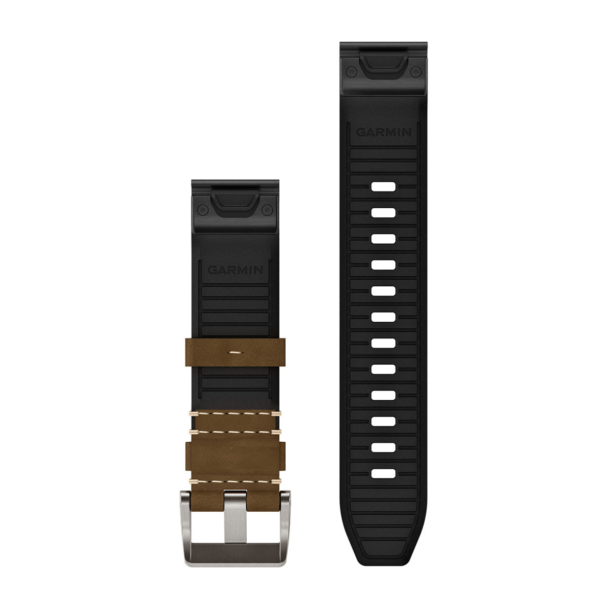 QuickFit® 22 Watch Straps (MARQ™) Leather/FKM Hybrid Strap, Tundra/Black