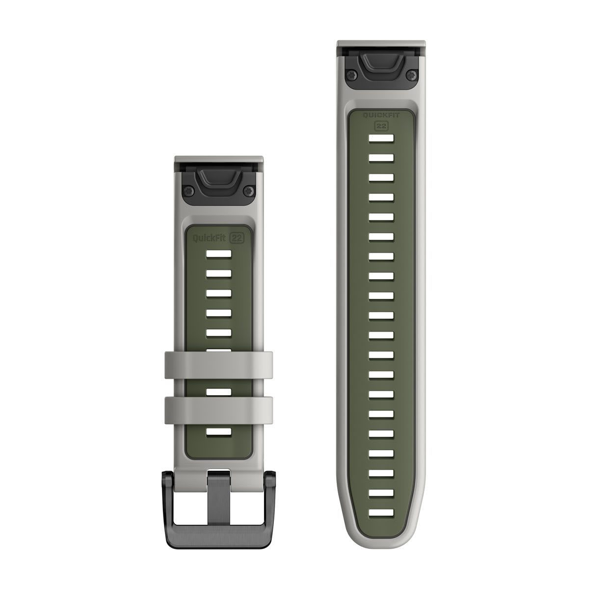QuickFit® 22 Watch Bands Fog Gray/Moss Silicone