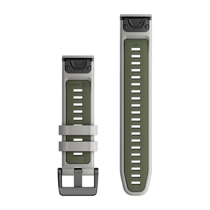 QuickFit® 22 Watch Bands Fog Gray/Moss Silicone