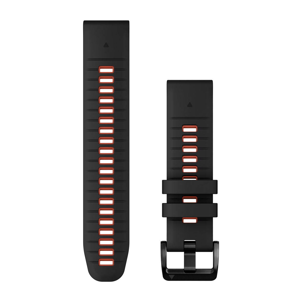 QuickFit® 22 Watch Bands Black/Flame Red Silicone