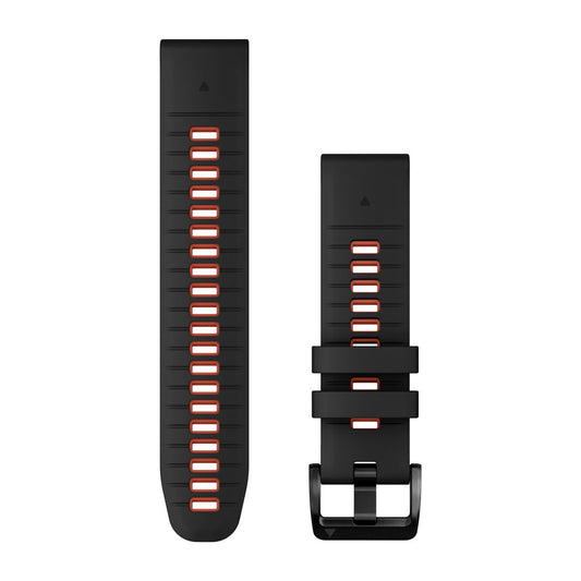 QuickFit® 22 Watch Bands Black/Flame Red Silicone