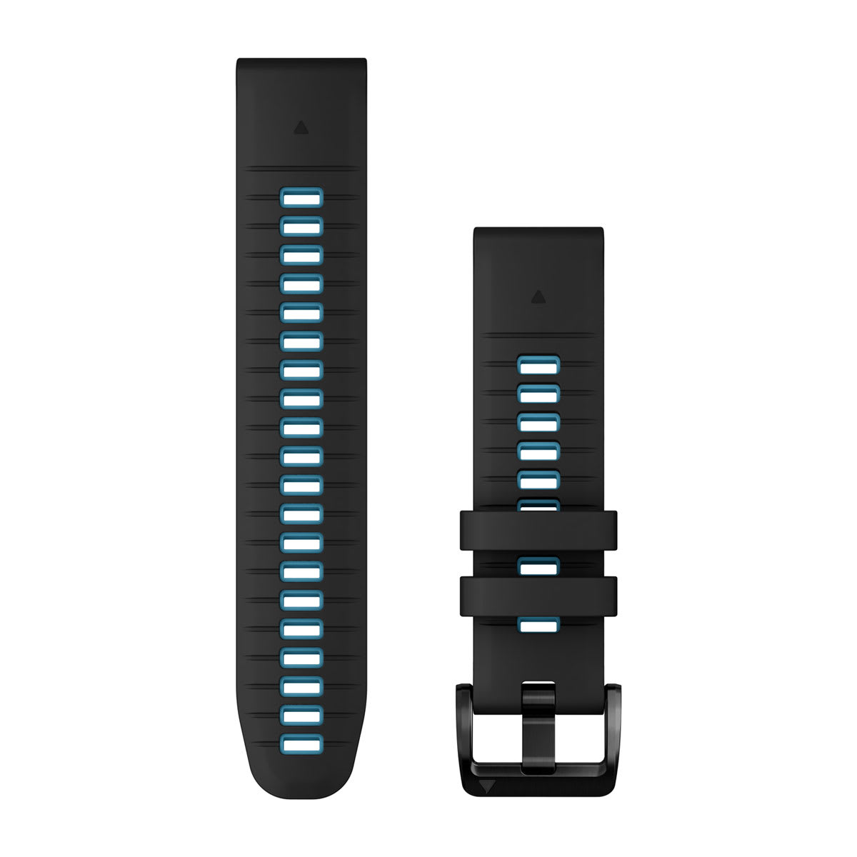 QuickFit® 22 Watch Bands Black/Cirrus Blue Silicone