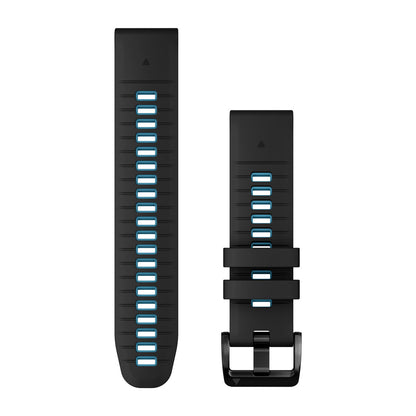 QuickFit® 22 Watch Bands Black/Cirrus Blue Silicone