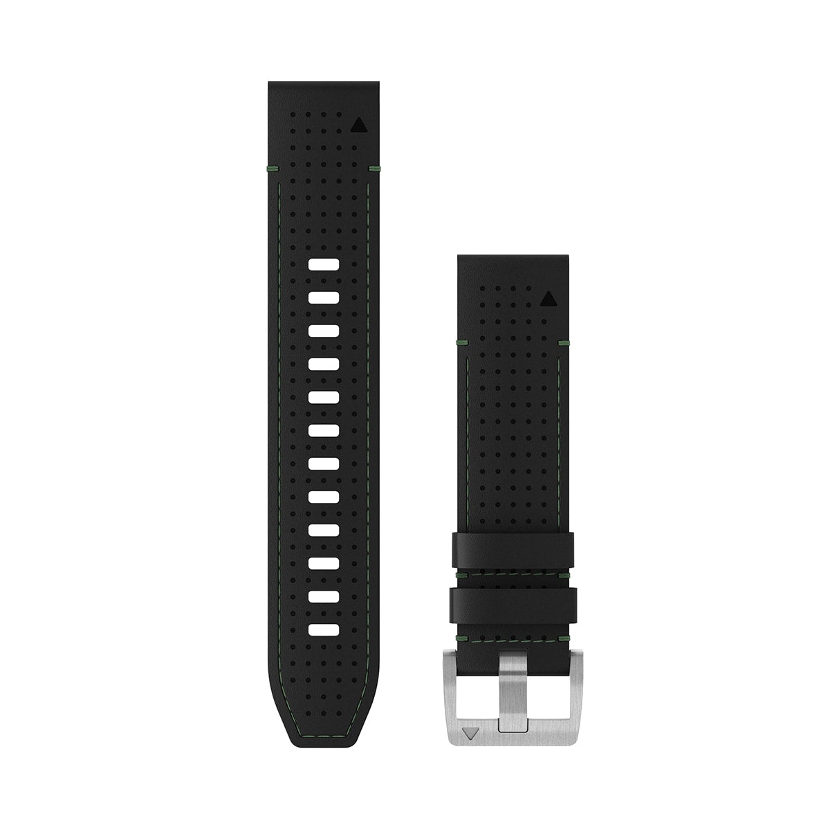 QuickFit® 22 Watch Straps (MARQ™) Leather/FKM Hybrid Strap, Black/Green
