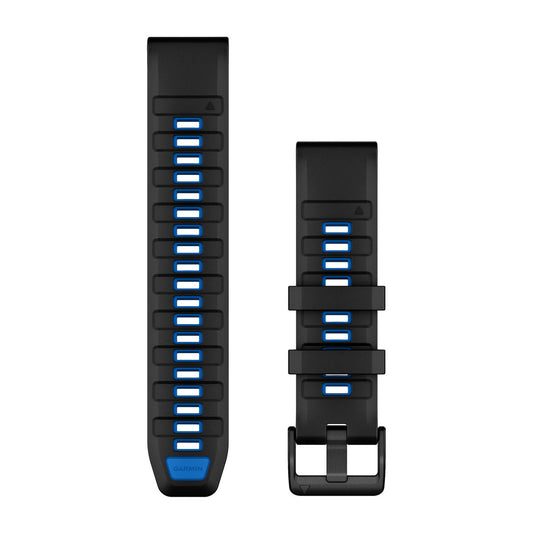 QuickFit® 22 Watch Bands Black/Pilot Blue Silicone
