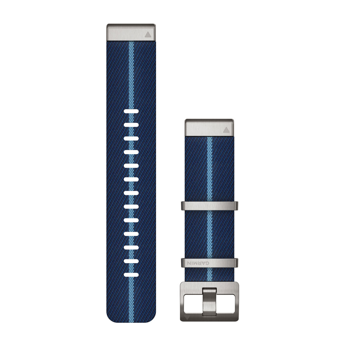 QuickFit® 22 Watch Straps (MARQ™) Striped Jacquard-weave Nylon Strap, Indigo