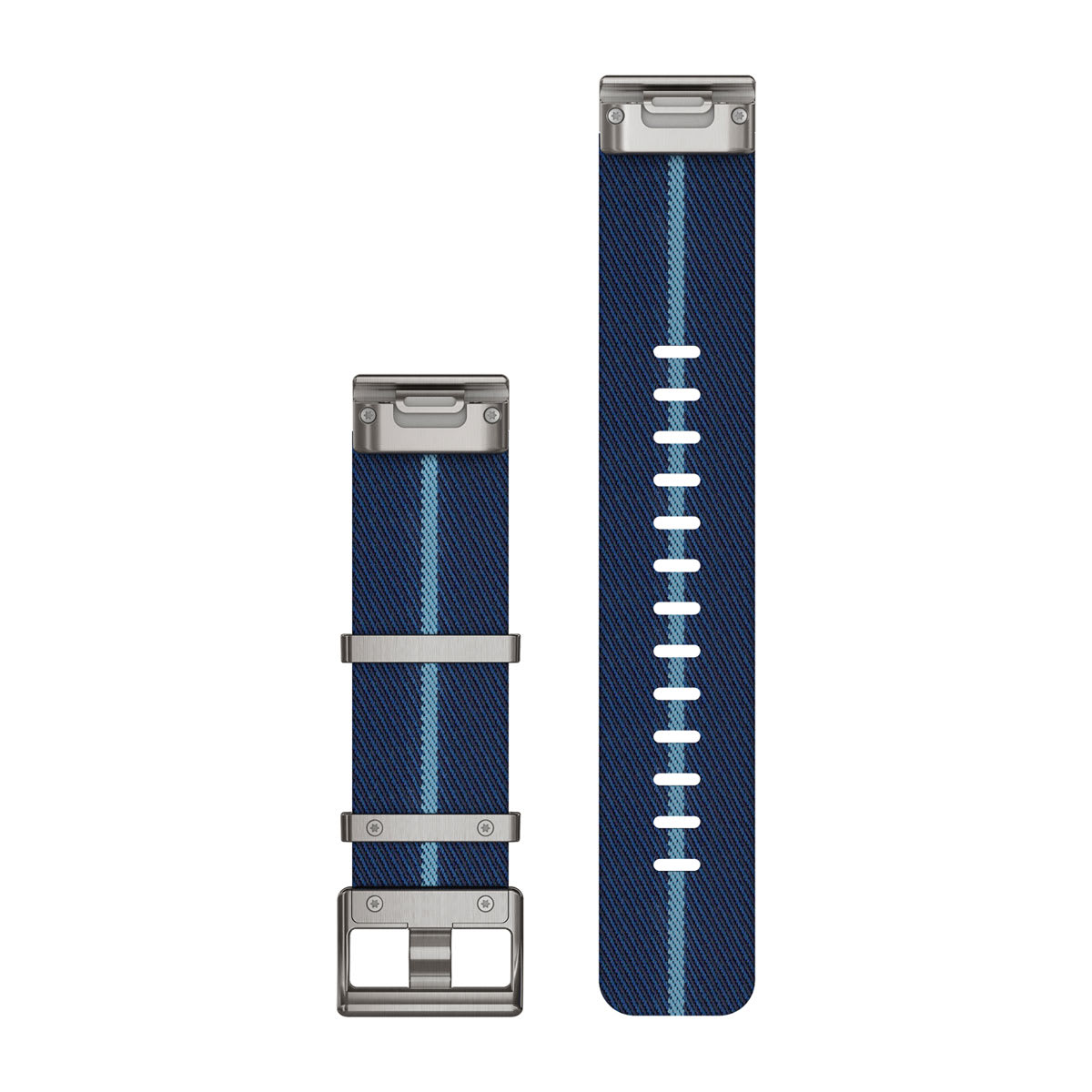QuickFit® 22 Watch Straps (MARQ™) Striped Jacquard-weave Nylon Strap, Indigo