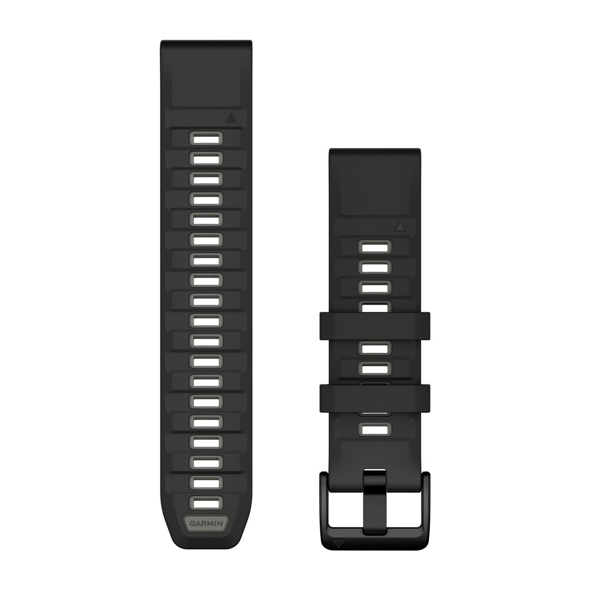 QuickFit® 22 Watch Bands Black/Pebble Gray Silicone