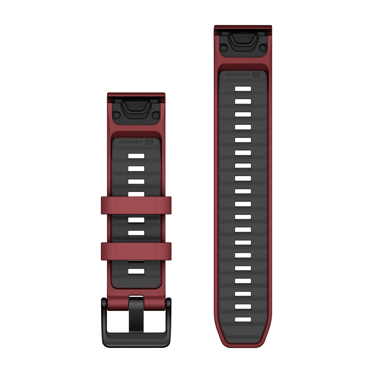 QuickFit® 22 Watch Bands Marsala/Graphite Silicone