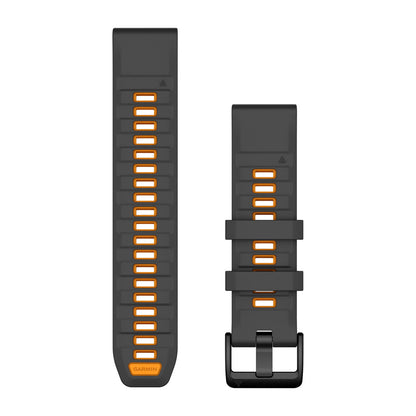 QuickFit® 22 Watch Bands Graphite/Spark Orange Silicone