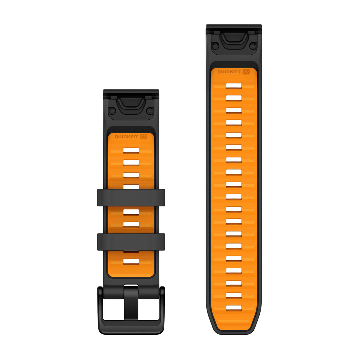 QuickFit® 22 Watch Bands Graphite/Spark Orange Silicone