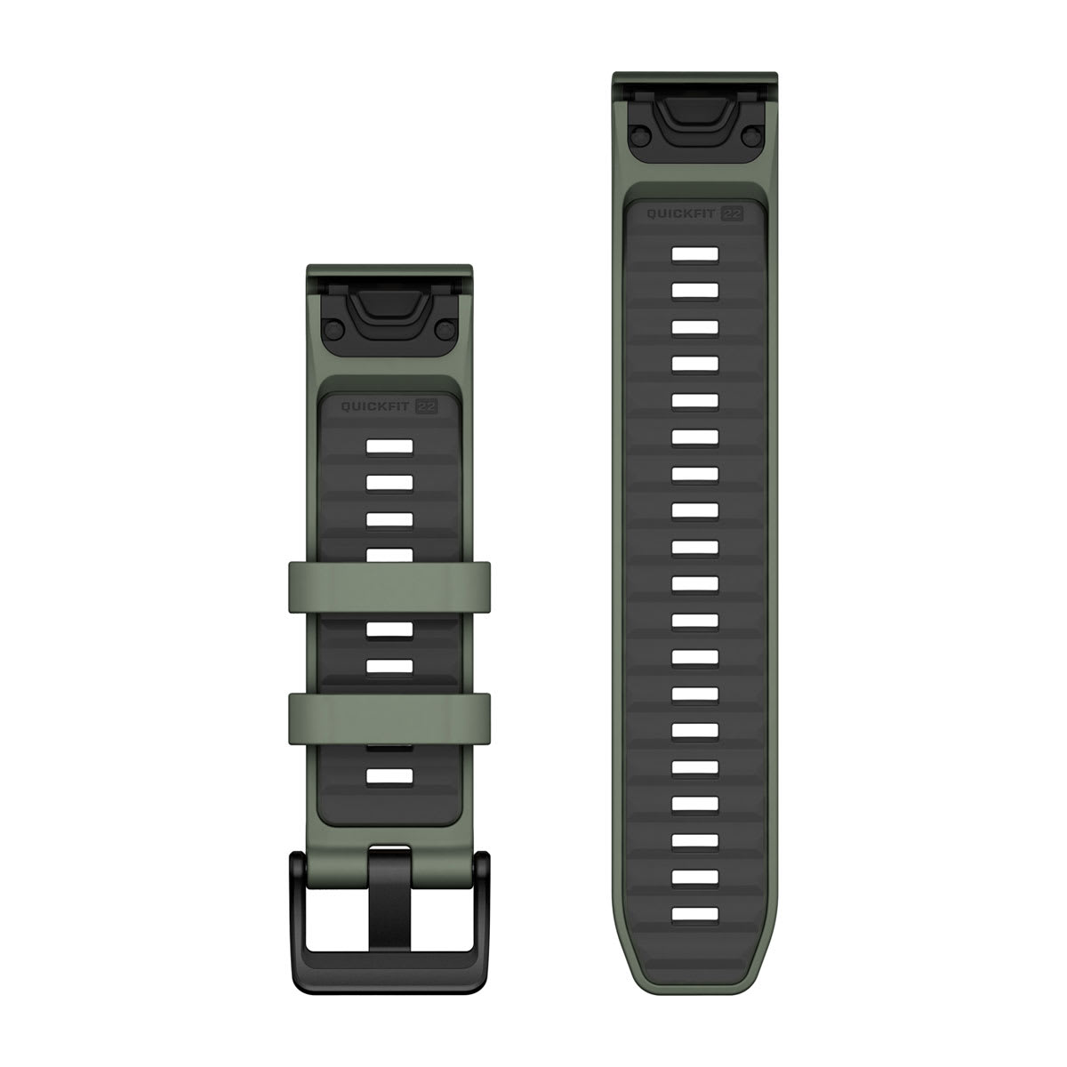 QuickFit® 22 Watch Bands Willow/Graphite Silicone