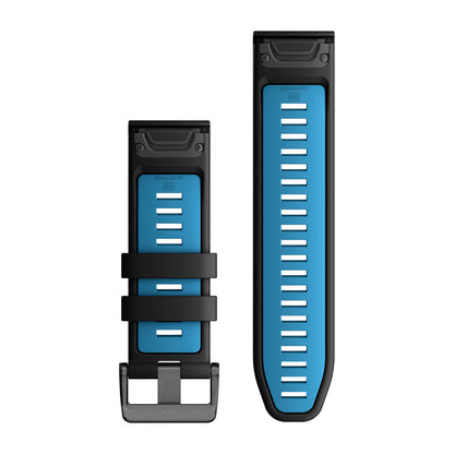 QuickFit® 26 Watch Bands Black/Cirrus Blue Silicone