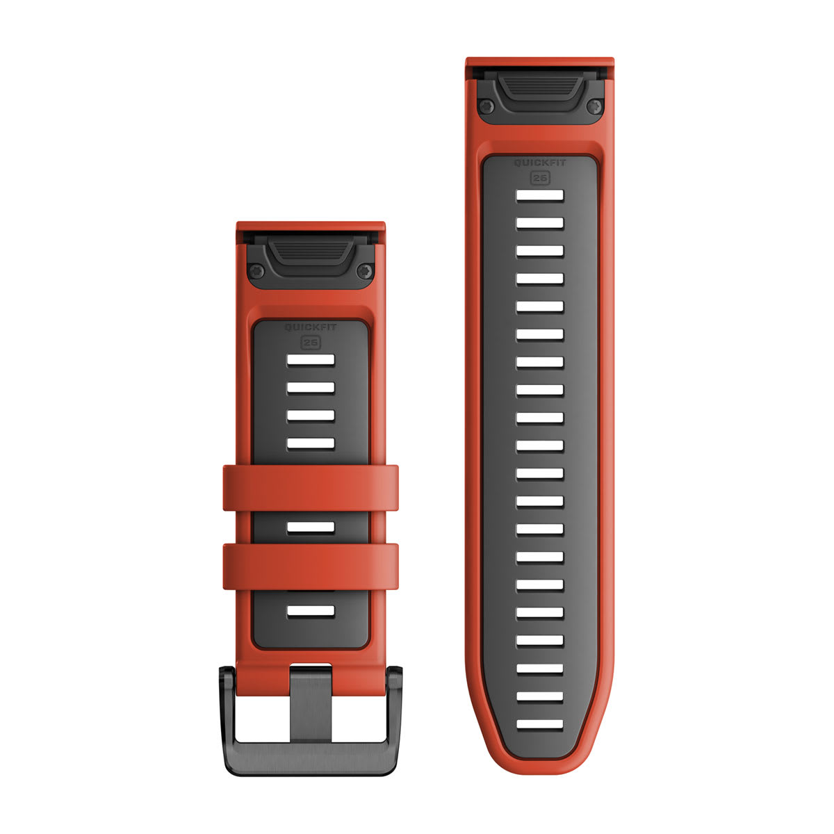 QuickFit® 26 Watch Bands Flame Red/Graphite Silicone