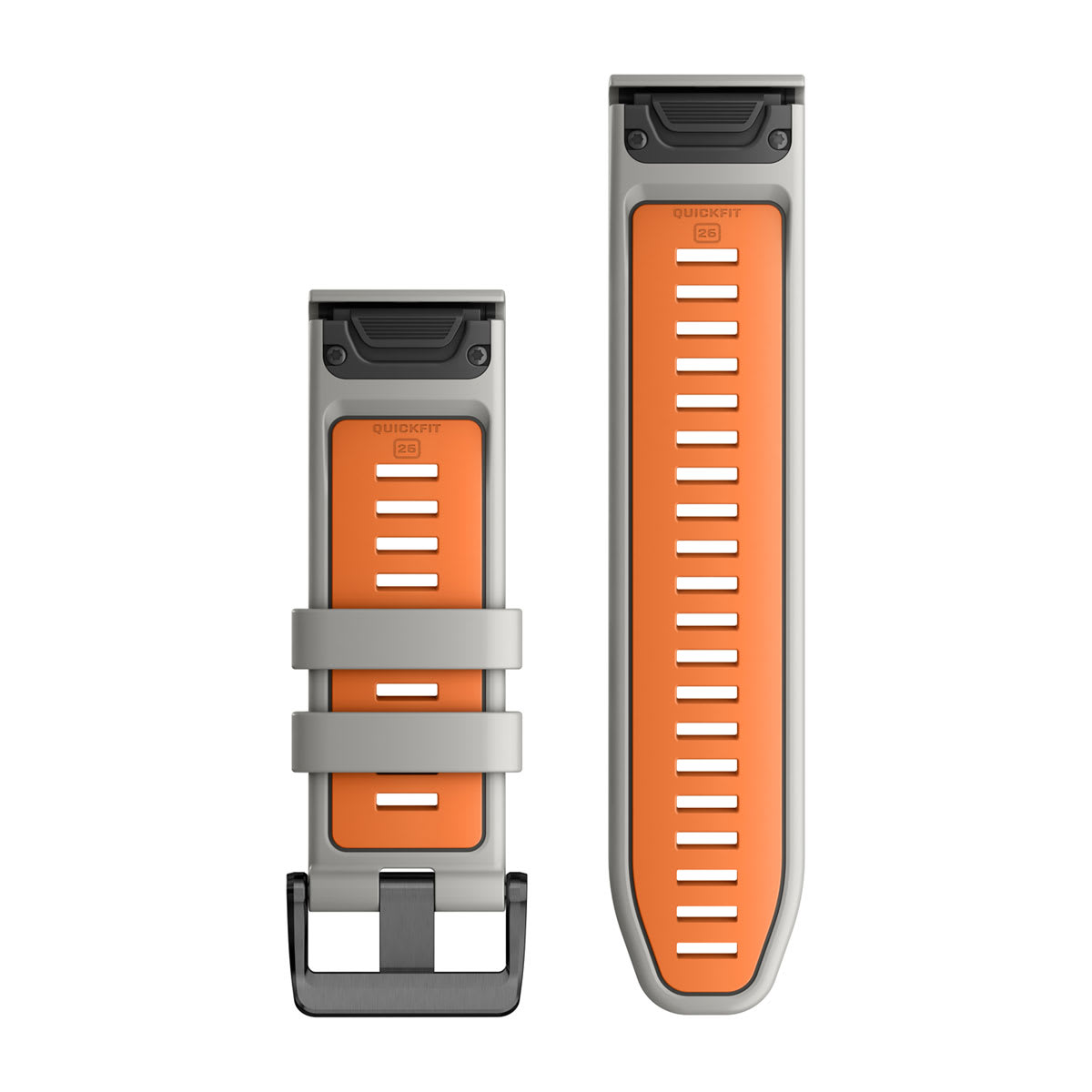 QuickFit® 26 Watch Bands Fog Gray/Ember Orange Silicone