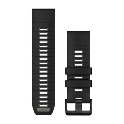 QuickFit® 26 Watch Bands Black/Pebble Gray Silicone