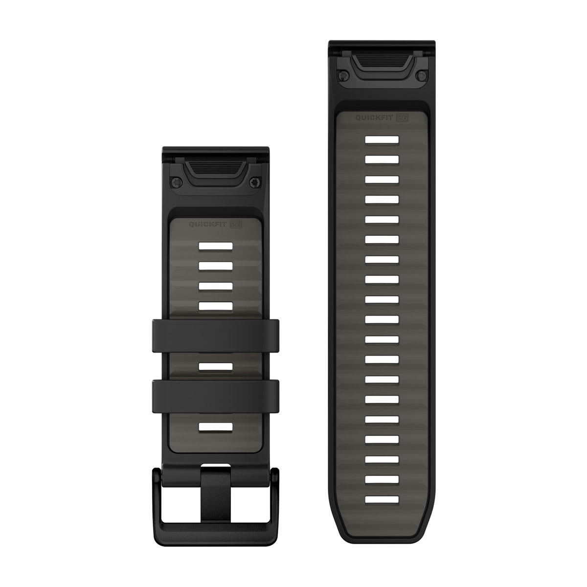 QuickFit® 26 Watch Bands Black/Pebble Gray Silicone