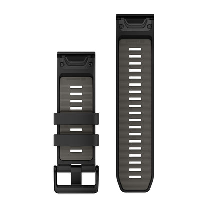 QuickFit® 26 Watch Bands Black/Pebble Gray Silicone