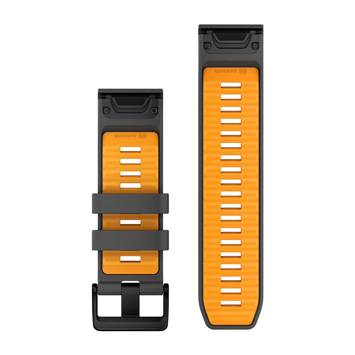 QuickFit® 26 Watch Bands Graphite/Spark Orange Silicone