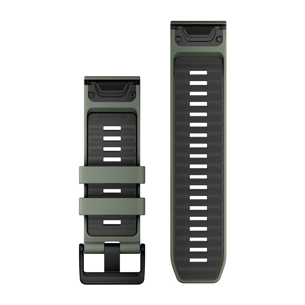QuickFit® 26 Watch Bands Willow/Graphite Silicone