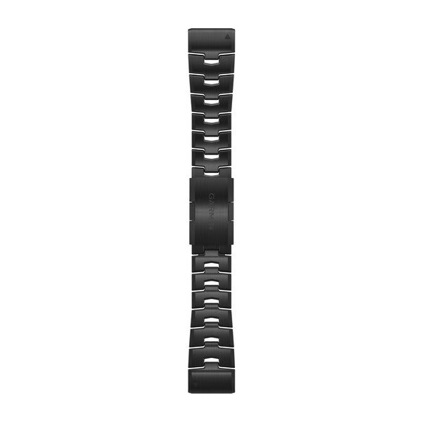QuickFit® 26 Watch Bands Vented Titanium Bracelet with Carbon Gray DLC Coating